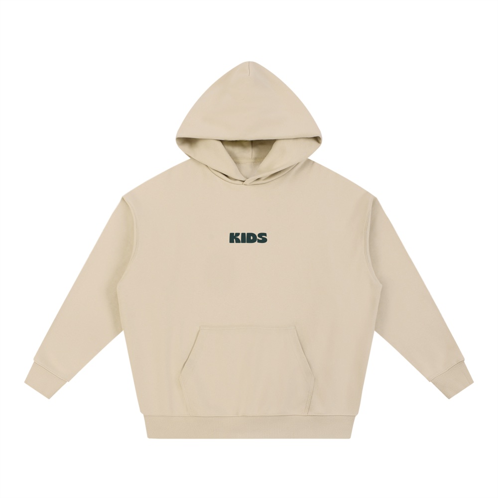 Why Not You? hoodie in cream, front.